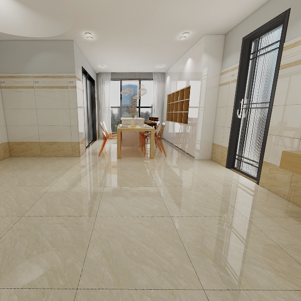 Gạch ốp đá bóng kính trắng vân vàng điểm sọc THP-HZVZG - 40x80