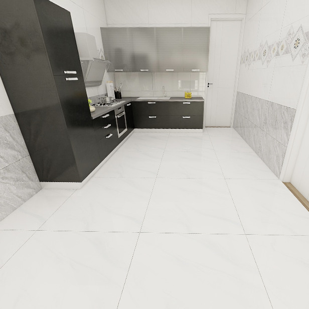 Gạch nền đá bán sứ bóng trắng vân xanh VG - VZNZF - 80x80