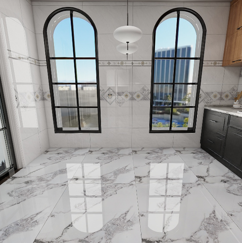  Gạch nền đá bán sứ bóng trắng vân khói VN-VVZFM- 80x80 