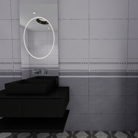  Gạch ốp tường men mờ vân mây xám điểm hoa văn M-GNNZF 30x60 