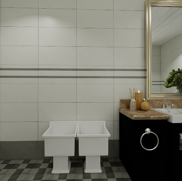 Gạch ốp tường men mờ vân mây xám điểm sọc THP-GNZZD-M 30x60