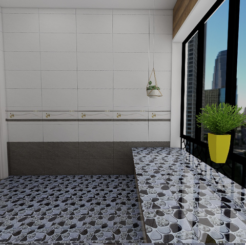  Gạch ốp tường men mờ vân mây xám điểm sọc THP-GNZZF-M 30x60 