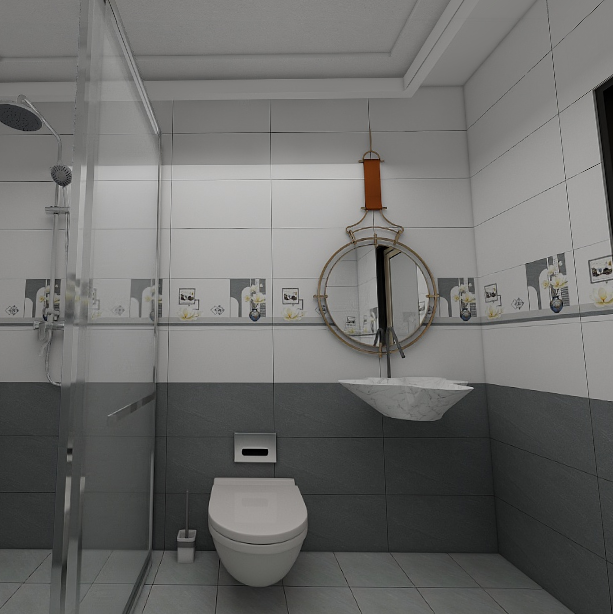 Gạch ốp tường men mờ vân mây xám điểm sọc TN-GVFZD-D 30x60