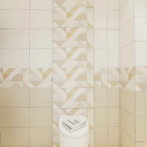  Gạch ốp tường men mờ vân mây kem điểm hoa văn GHCM-GNZD 30x60 