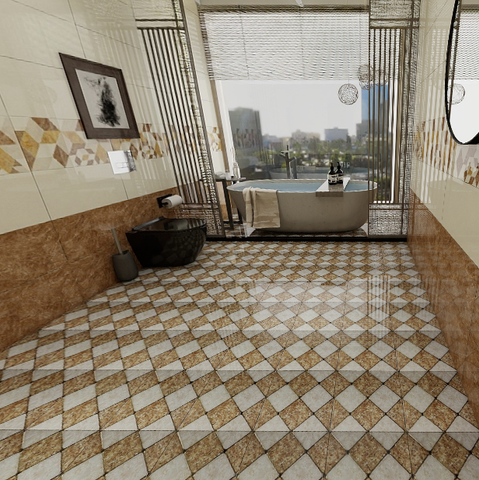  Gạch trang trí đá bóng kính kem vàng TT-GZZV - 30x30 