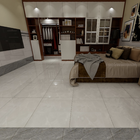  Gạch nền men bóng vân mây xám trắng MK-NMZG - 60x60 