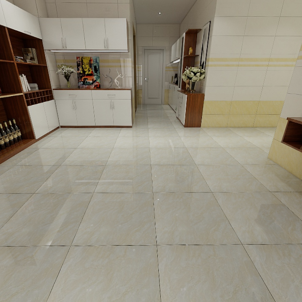 Gạch nền men bóng vân mây vàng HG-NZH - 60x60