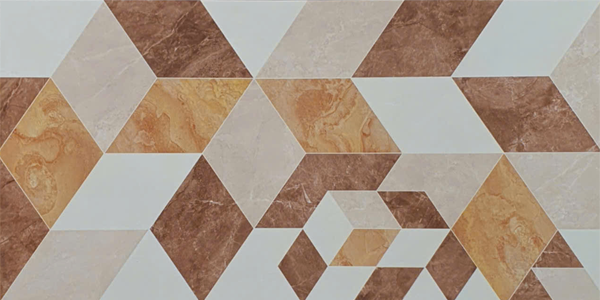 Gạch ốp tường đá bán sứ bóng vân vàng điểm hoa văn A-GN-MC-VZFD  - 30x60