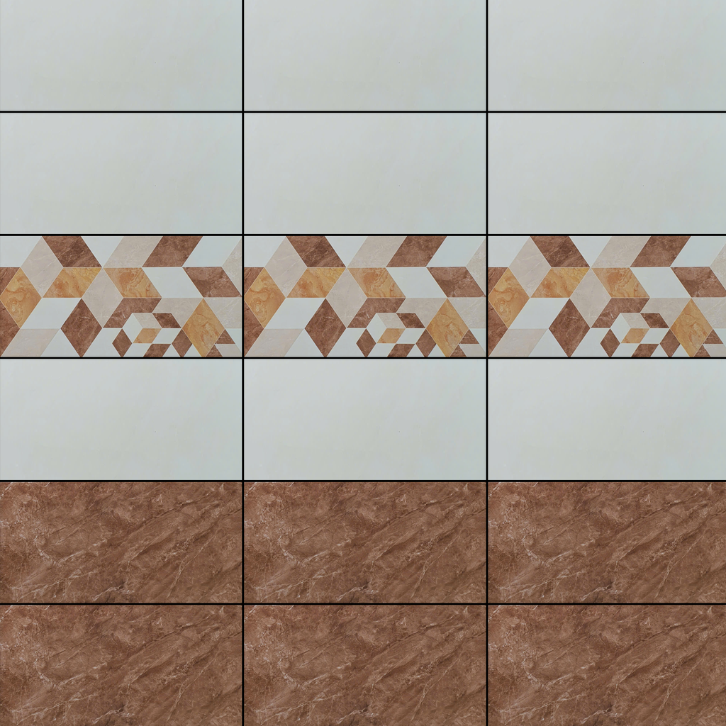 Gạch ốp tường đá bán sứ bóng vân vàng điểm hoa văn A-GN-MC-VZFD  - 30x60