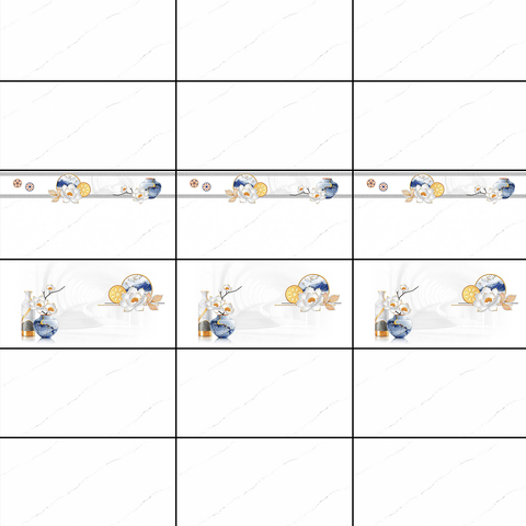  Gạch ốp tường đá bóng kính trắng vân mây điểm hoa BC-GNZD-VD   - 30x60 