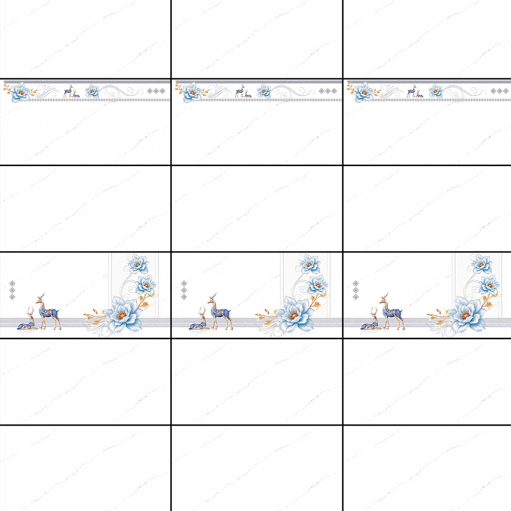 Gạch ốp tường đá bóng kính trắng vân mây điểm hoa BC-GNZD-VF   - 30x60