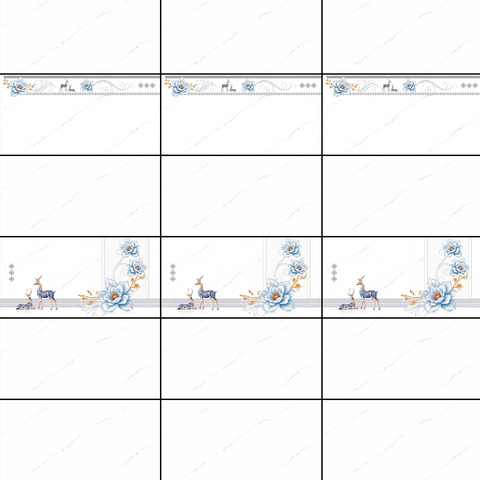  Gạch ốp tường đá bóng kính trắng vân mây điểm hoa BC-GNZD-VF   - 30x60 