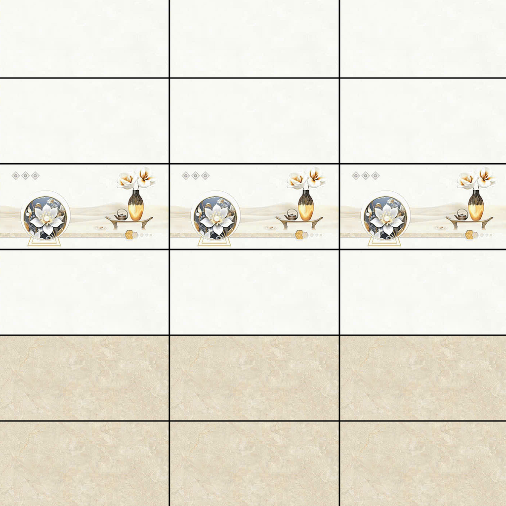 Gạch ốp tường đá bóng kính vàng vân mây điểm hoa BC-GNZG   - 30x60