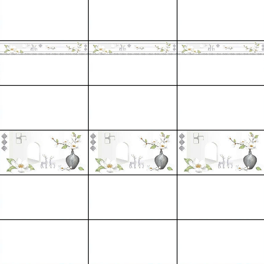 Gạch ốp tường men bóng kính trắng trơn điểm hoa BN-GNZZZ-AD - 30x60