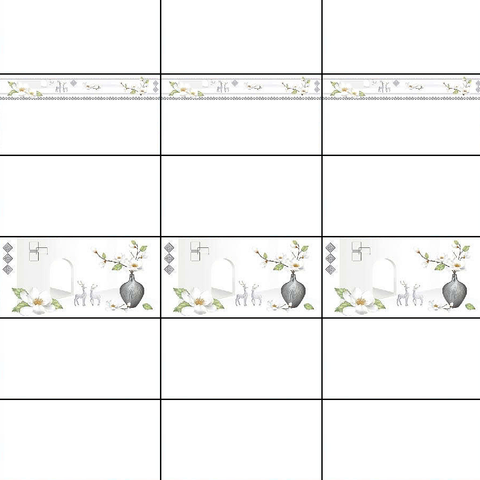  Gạch ốp tường men bóng kính trắng trơn điểm hoa BN-GNZZZ-AD - 30x60 