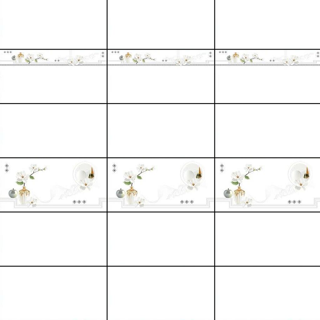 Gạch ốp tường men bóng kính trắng trơn điểm hoa BN-GNZZZ-CD - 30x60
