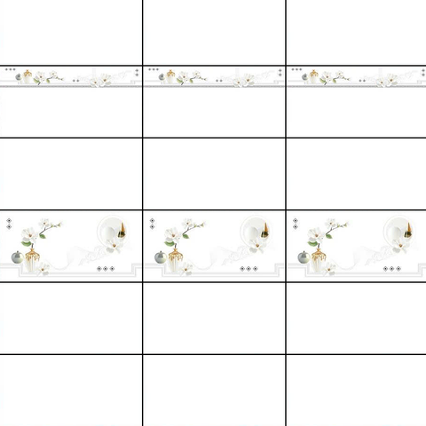  Gạch ốp tường men bóng kính trắng trơn điểm hoa BN-GNZZZ-CD - 30x60 