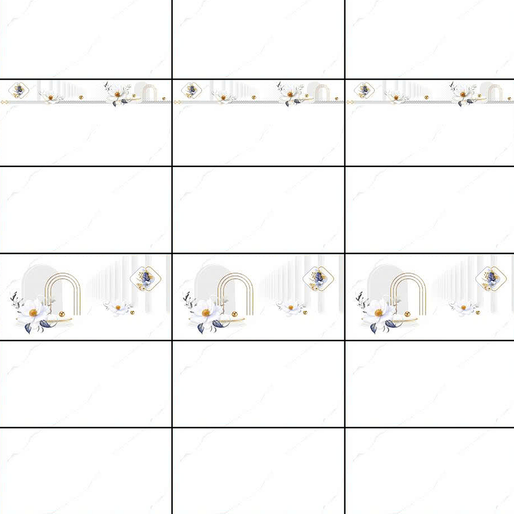 Gạch ốp tường men bóng kính trắng vân điểm hoa BN-GNZZD-AD - 30x60