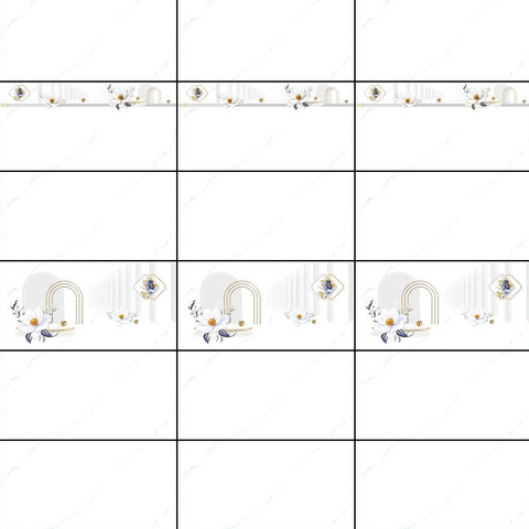  Gạch ốp tường men bóng kính trắng vân điểm hoa BN-GNZZD-AD - 30x60 