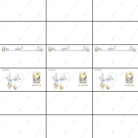  Gạch ốp tường đá bóng kính trắng vân khói điểm hoa DHT-GNGZF   - 30x60 