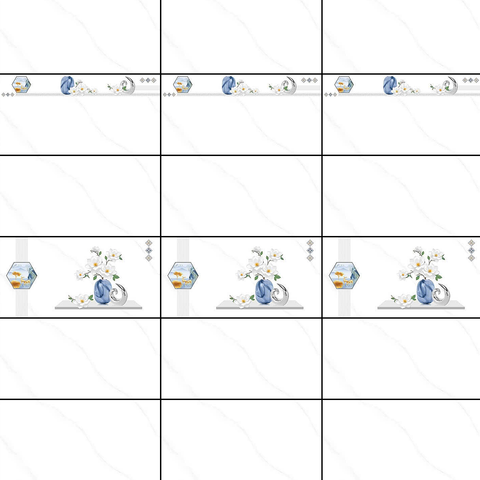  Gạch ốp tường đá bóng kính trắng vân khói điểm hoa DHT-GNGZH   - 30x60 