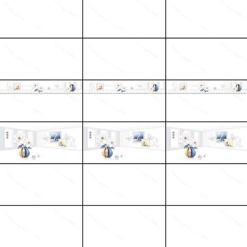  Gạch ốp tường đá bóng kính trắng vân khói điểm hoa DHT-GNGZN   - 30x60 