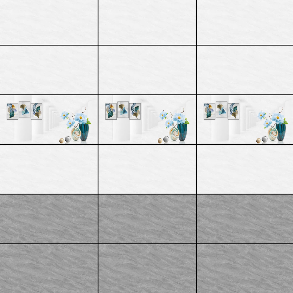 Gạch ốp tường men bóng vân xám điểm hoa KB-GNDV - 30x60