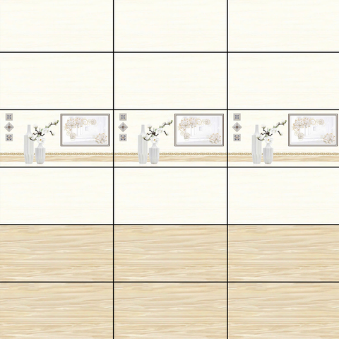  Gạch ốp tường men bóng vân mây kem điểm hoa văn MHP-GNNZX 30x60 