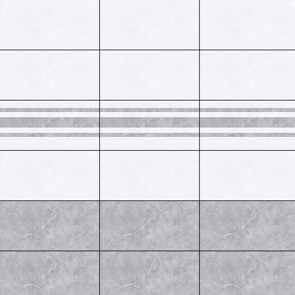 Gạch ốp men bóng trắng vân mây xám điểm sọc MHP-HVDZ - 40x80