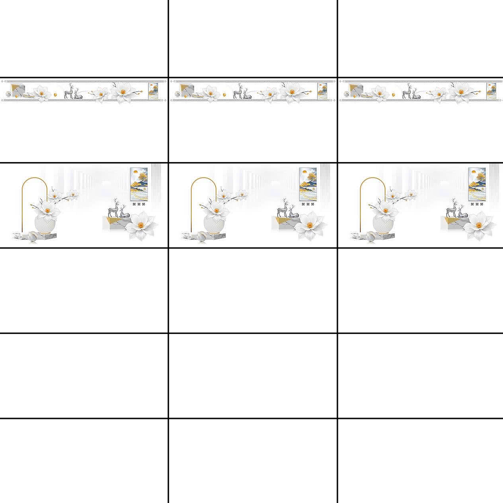 Gạch ốp tường đá bóng kính trắng trơn điểm hoa MK-GNG   - 30x60