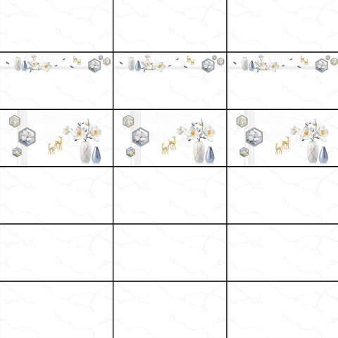  Gạch ốp tường đá bóng kính trắng vân khói điểm hoa MK-GNH   - 30x60 