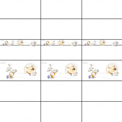  Gạch ốp tường men bóng trắng vân khói điểm hoa MK-GNTV   - 30x60 