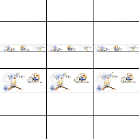  Gạch ốp tường men bóng trắng vân khói điểm hoa MK-GNTX   - 30x60 