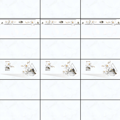  Gạch ốp tường men bóng trắng vân mây điểm hoa MK-GNVZ   - 30x60 