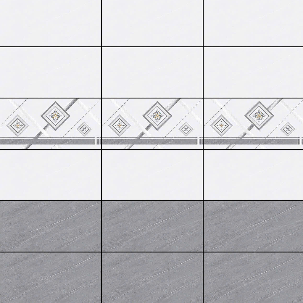 Gạch ốp tường đá bóng kính trắng vân xám điểm hoa MK-GNV - 30x60