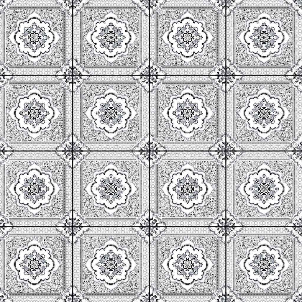 Gạch lát nền men bóng hoa văn xám MK-HMZX - 40x40