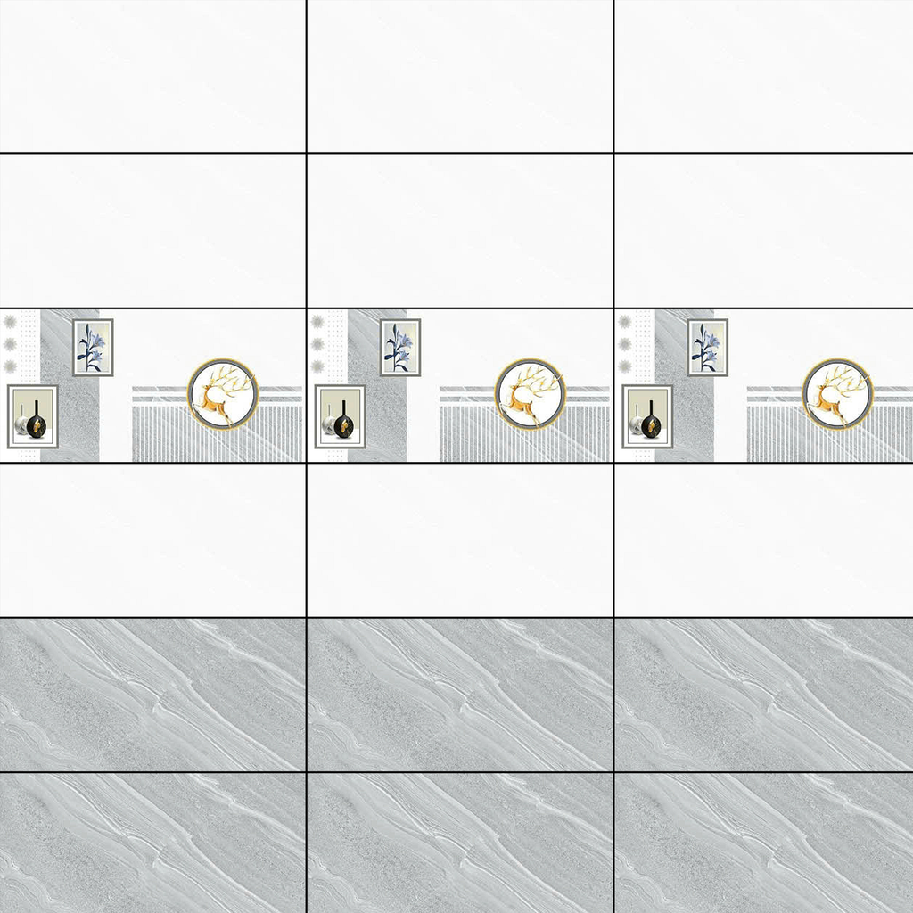 Gạch ốp men bóng vân xám điểm hoa văn MK-HVG - 40x80