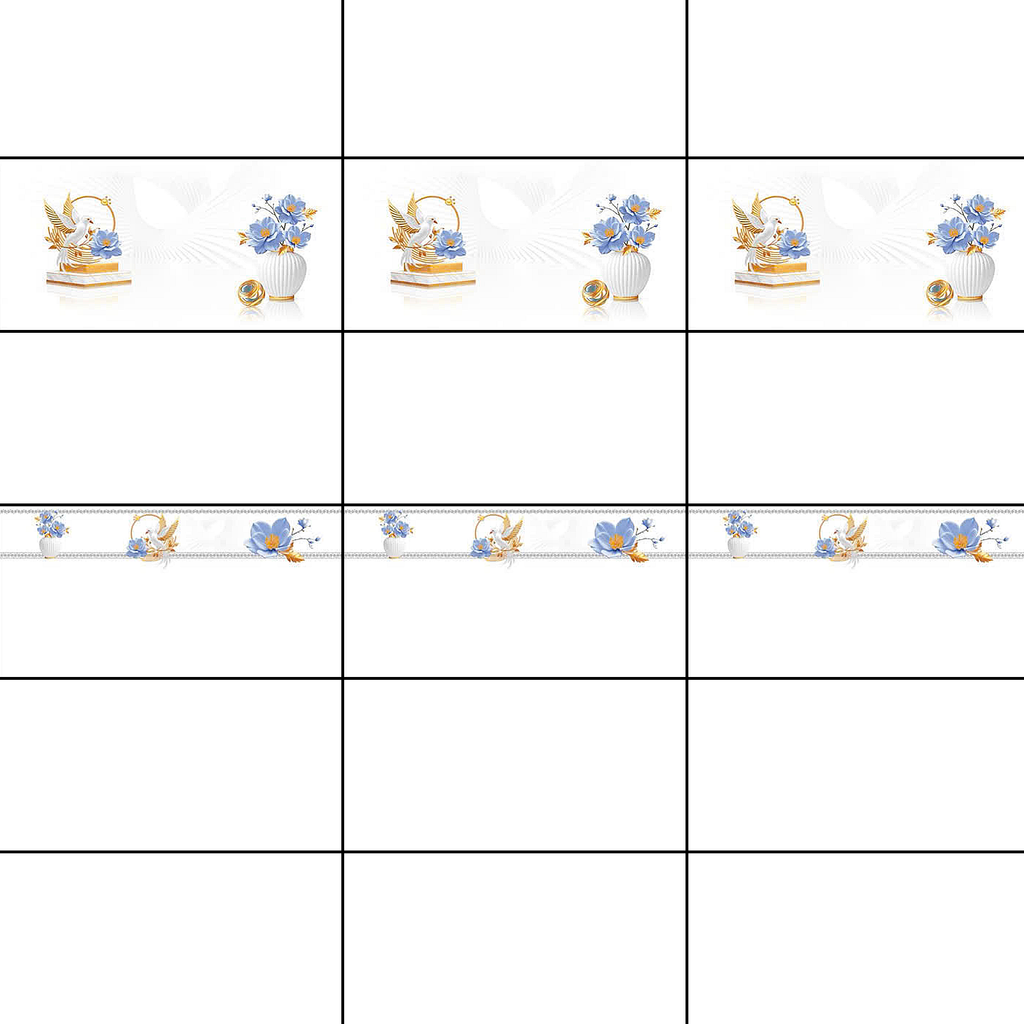 Gạch ốp tường đá bóng kính trắng trơn điểm hoa SV-GNZZ   - 30x60