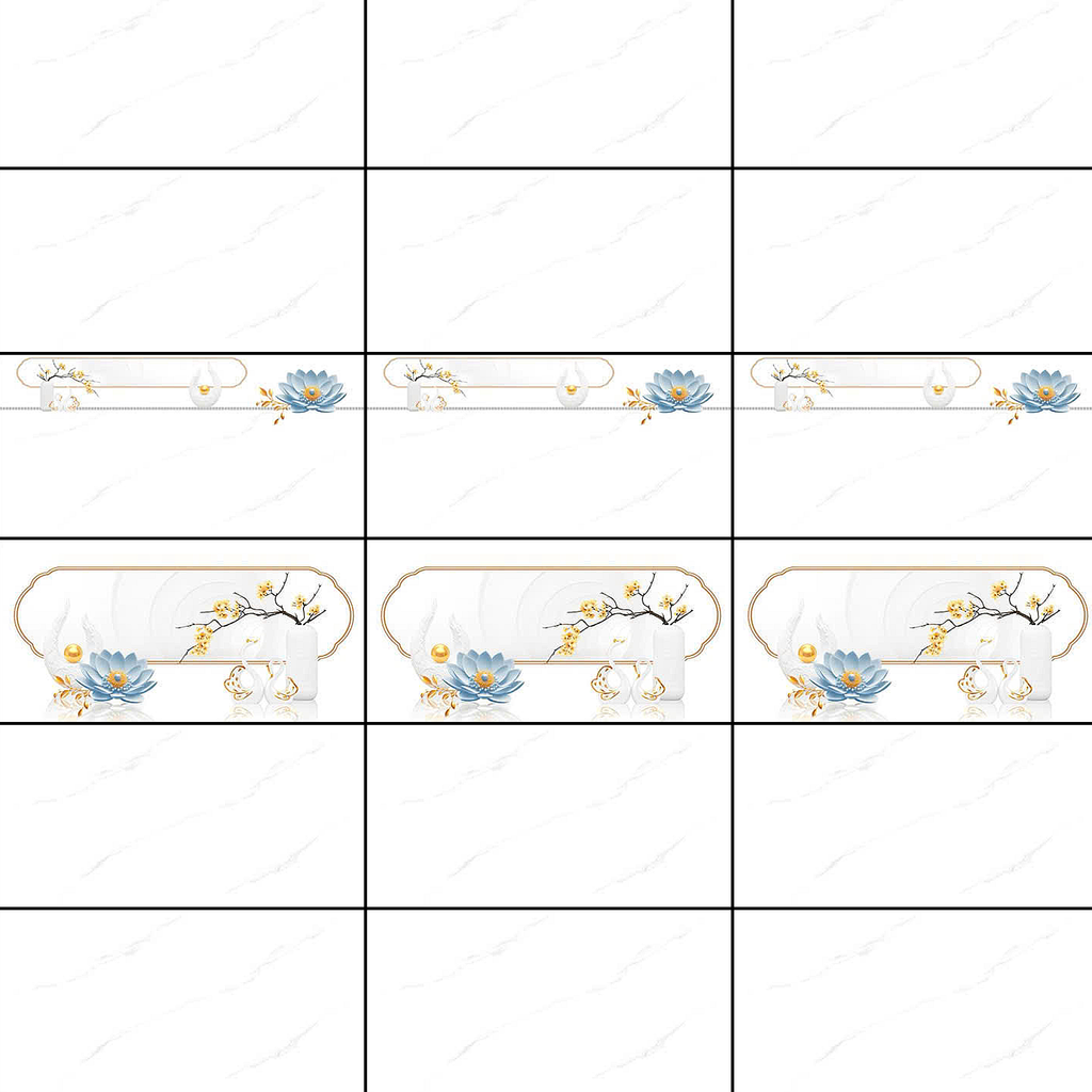 Gạch ốp tường đá bóng kính trắng vân mây điểm hoa SV-GNZD-VF   - 30x60