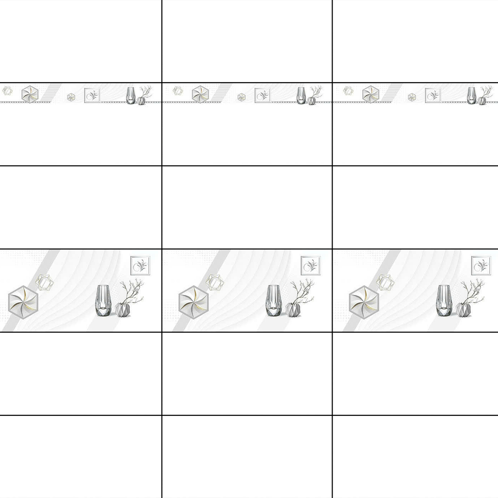 Gạch ốp đá bóng kính trắng trơn điểm hoa THP-HVXZZ - 40x80