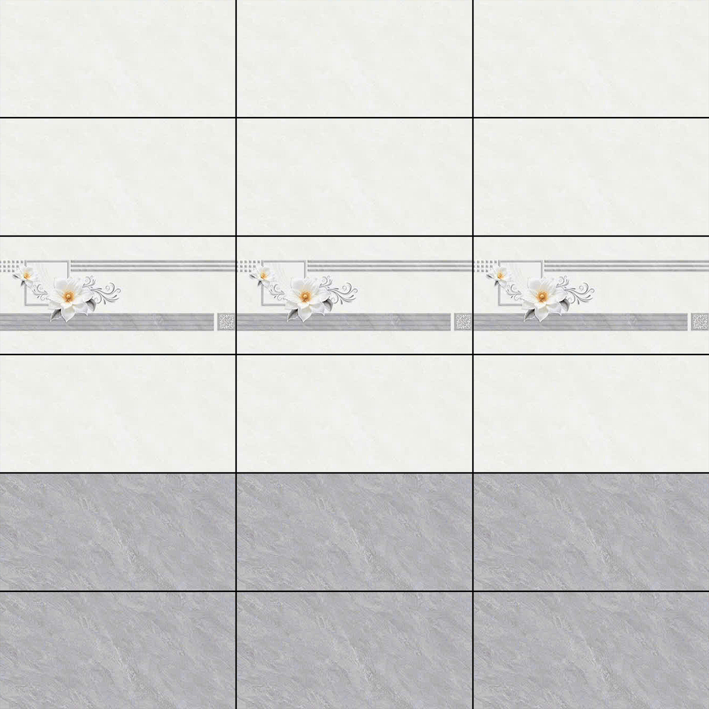 Gạch ốp tường men bóng vân mây xám điểm hoa văn THP-HXZZN - 40x80