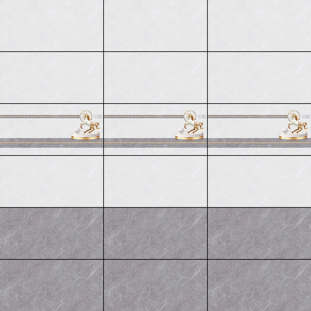 Gạch ốp tường men bóng vân mây xám điểm hoa văn THP-HXZZT - 40x80