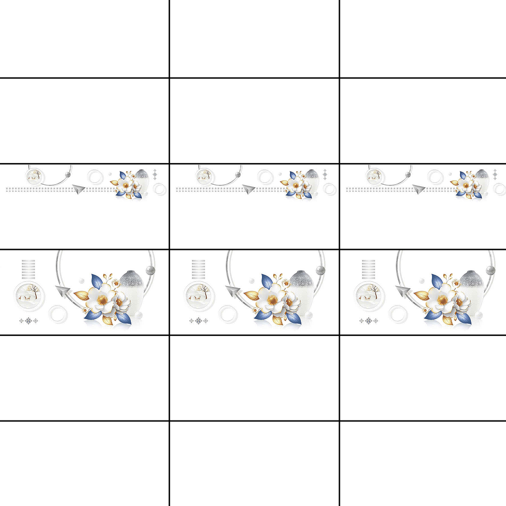 Gạch ốp tường đá bóng kính trắng trơn điểm hoa TK-GNZZ   - 30x60