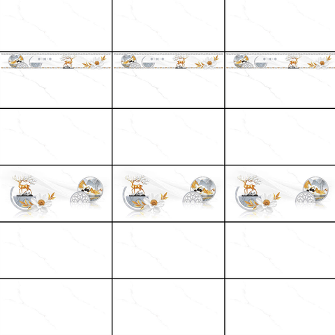  Gạch ốp tường đá bóng kính trắng vân điểm hoa TK-GNZF   - 30x60 