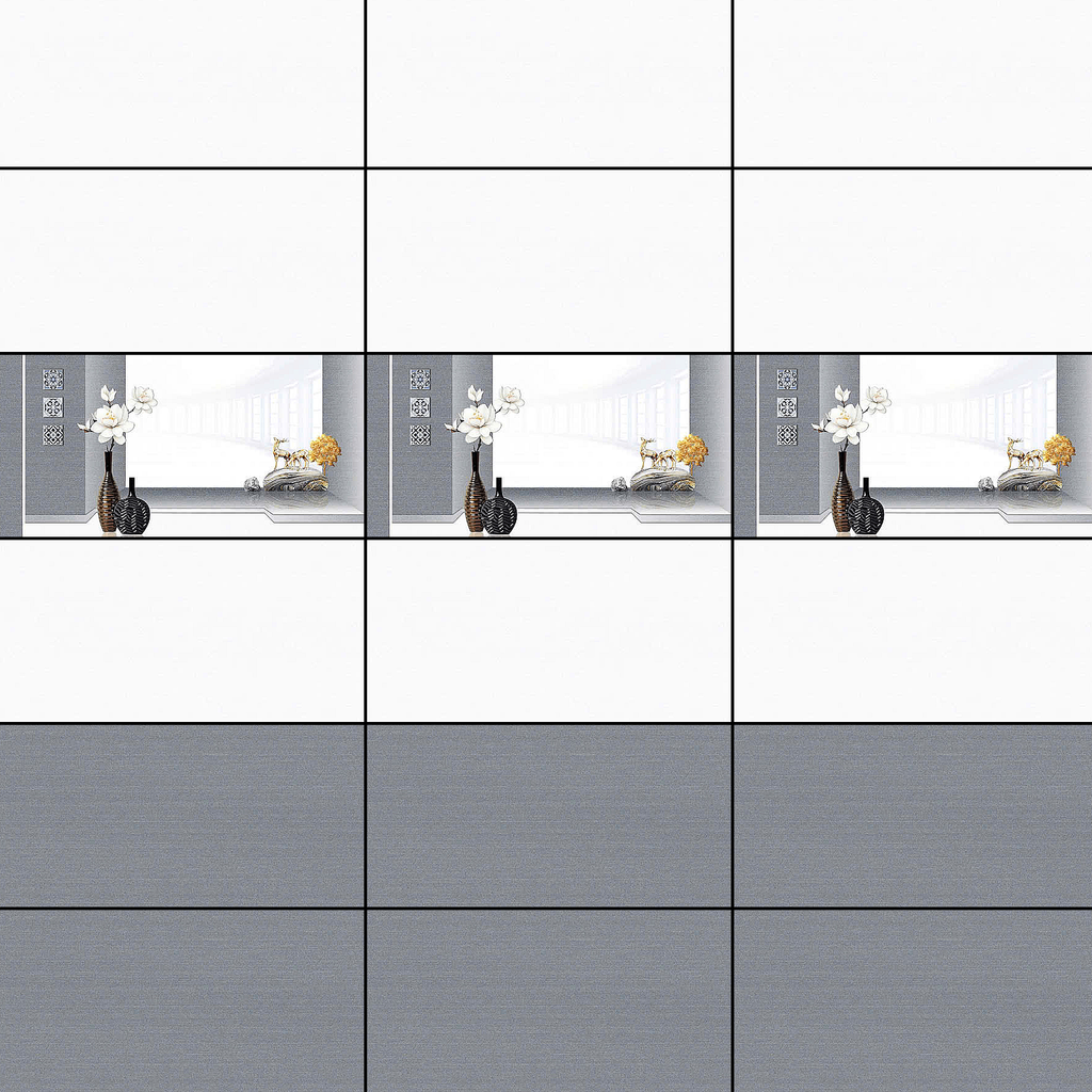 Gạch ốp tường đá bóng kính trắng vân xám điểm hoa TK-GNZH  - 30x60