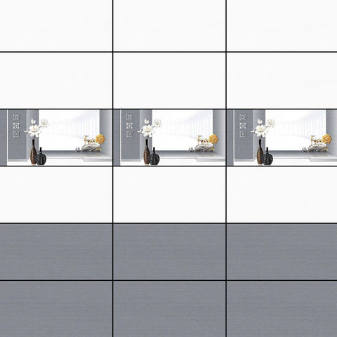  Gạch ốp tường đá bóng kính trắng vân xám điểm hoa TK-GNZH  - 30x60 