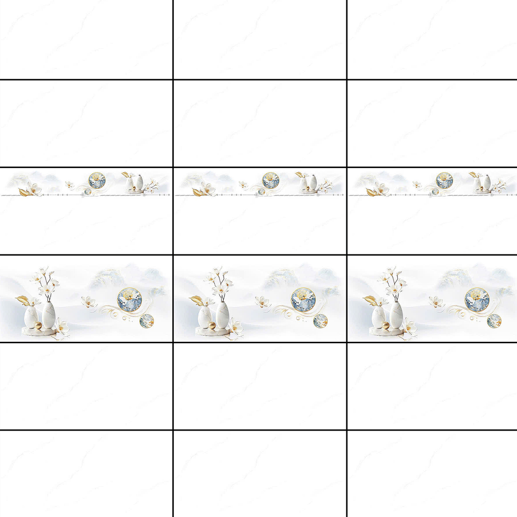 Gạch ốp tường đá bóng kính trắng vân khói điểm hoa TK-GNZN   - 30x60