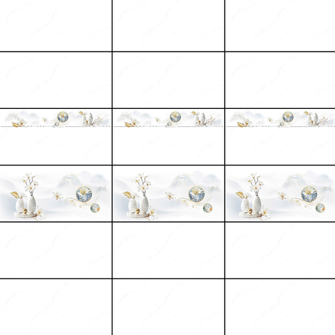  Gạch ốp tường đá bóng kính trắng vân khói điểm hoa TK-GNZN   - 30x60 