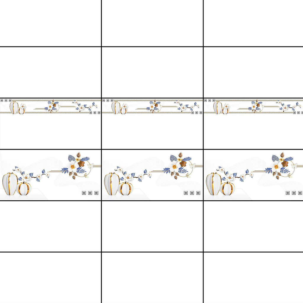 Gạch ốp tường men bóng kính trắng vân điểm hoa TK-GNZTN   - 30x60