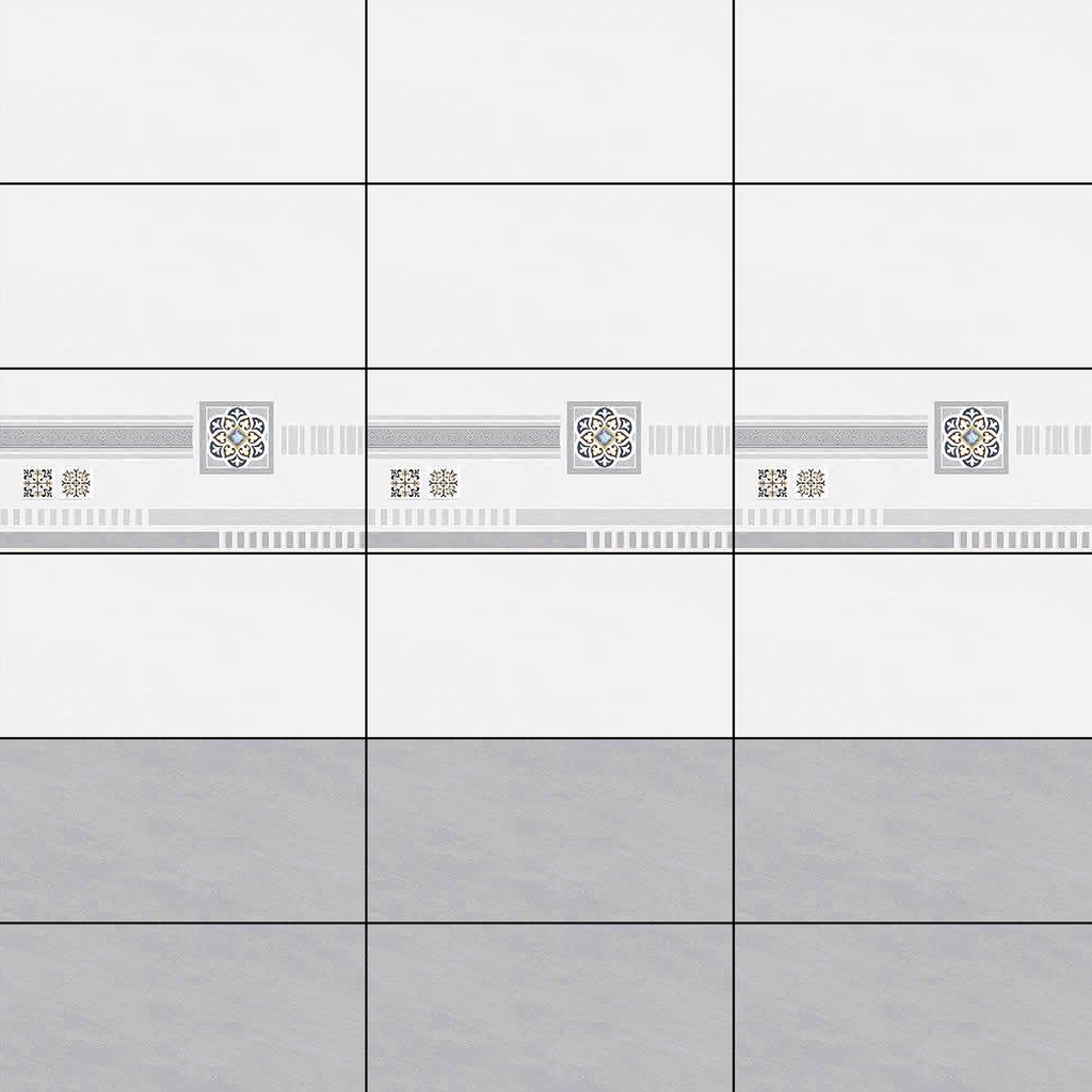 Gạch ốp tường men bóng vân mây xám điểm hoa văn TK-HVMT - 40x80